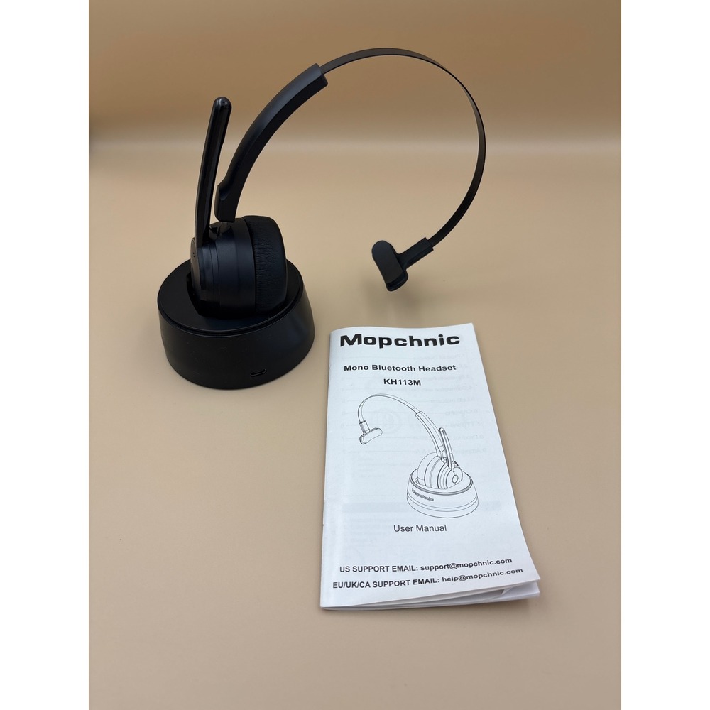 Mopchnic KH113M Mono Bluetooth Headset with Charging Base Black Wireless Office